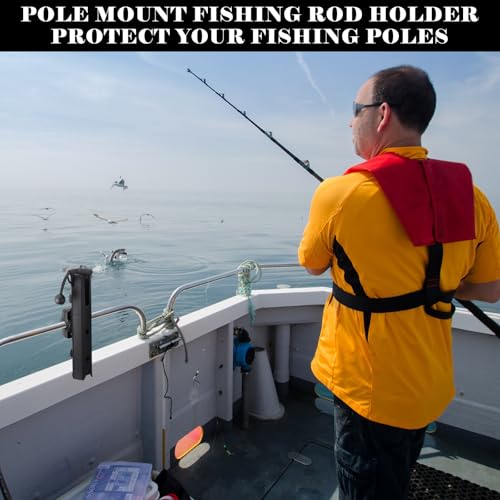 Seenelling Fishing Rod Holder for Bike Rack Pole Mount Rotatable Fishing Chair Pole Holders with Clamp for Boat Bicycle Motorcycle Kayak Cart - color: black