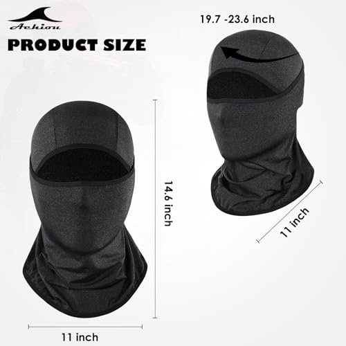 Achiou Ski Mask Balaclava Shiesty, Cooling Ice Silk Motorcycle Face Cover | Ski Mask for Men/Women,Breathable Face Mask,Thin Summer Balaclava,Versatile Use for Skiing Moto,UV Protection,Helmet Friendly - color: Hemp Black
