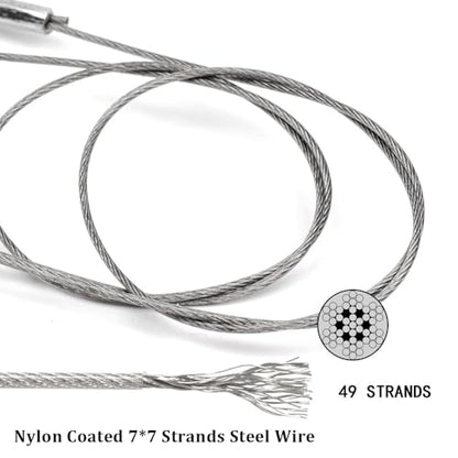 3 Pieces 10/0-20/0 Circle Hook Rig Shark Surf Rigs 49-Strands Steel Leader,Deep Sea Hooks for Big Fish - size: 13/0