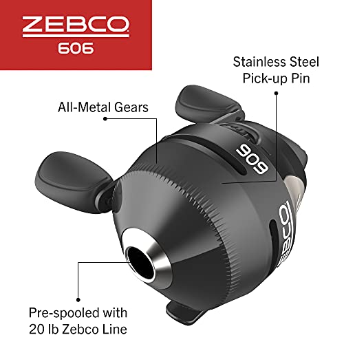 Zebco 606 Spincast Fishing Reel, Size 60 Reel, Right-Hand Retrieve, Pre-Spooled with 20-Pound Zebco Fishing Line - size: 60 Reel (Pack of 3)
