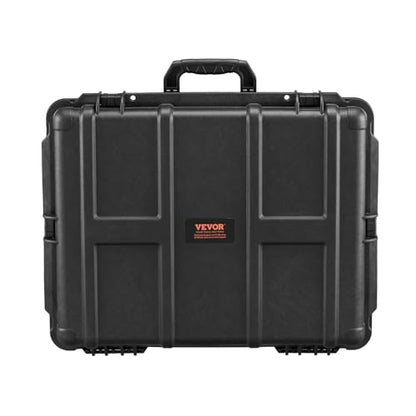 VEVOR Weatherproof Hard Case, Heavy Duty Protective Dry Box with Pre-cut Foam, and Retractable Pull Handles for Travel, Hunting, Military, Tactical, IP67 Waterproof Case for Cameras (24.4×19.3×8.9) - size: 24.41 x 19.29 x 8.86 in