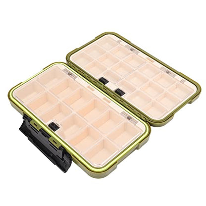 RiToEasysports Fishing Box PP Tackle Box Organizer with Transparent PC Inner Cover Lever Side Lock Sliding Switch and Movable Inserts for Fishermen Boat Kayak Shore Storage ([Large size] 20*12*5 cm) - size: [Large size] 20*12*5 cm