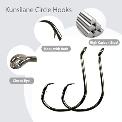 Catfishing Circle Hooks 50/100Pcs Octopus Fishing Circle Hooks Saltwater Freshwater for Catfish Bass Redfish 1/0 2/0 /3/0 4/0 5/0 6/0 7/0 8/0 9/0 10/0 12/0 14/0 - size: 50PCS 7/0