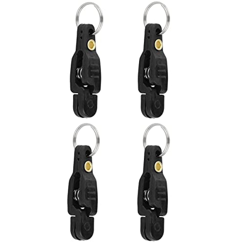 4Pcs Heavy Tension Snap Release Clips Lead Line Clip with Key Ring for Weight Planer Board Kites Downrigger Trolling Fishing - color: Black