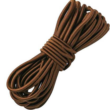 1/4" Elastic Bungee Shock Cords, 25 Feet Marine Grade Kayak Heavy Stretch String Rope & Tie Down Trailer Straps for DIY Projects Brown | Marine Grade, Tie Down Trailer Straps, DIY Projects, Heavy Duty Absorbent Elastic Cord for Kayak Deck, Camping, Crafti