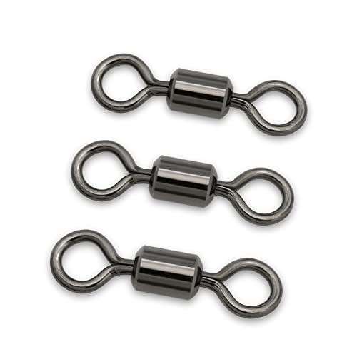 BLUEWING Barrel Fishing Swivels 40lbs - 209lbs High Strength Swivels Fish Line Lure Connector for Saltwater Fishing, 50pcs/100pcs - size: 126 lbs (50 pcs)