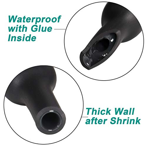 2 Pcs 1/2 inch (Diameter) 3:1 Waterproof Heat Shrink Tubing Kit, Large Marine Dual Wall Adhesive Shrinkable Wire Wrap Tube, Insulation Sealing Cable Protector by YUKSY (4ft, Black & Red) - size: 1/2" (4ft, Black/Red)