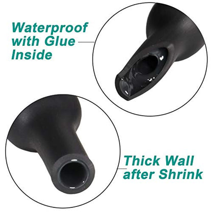 1/2 inch (Diameter) 3:1 Waterproof Heat Shrink Tubing Kit, Large Marine Dual Wall Adhesive Shrinkable Wire Wrap Tube, Insulation Sealing Wear-Resistant Cable Protector by YUKSY (4ft, Black) - size: 1/2" (4ft, Black)