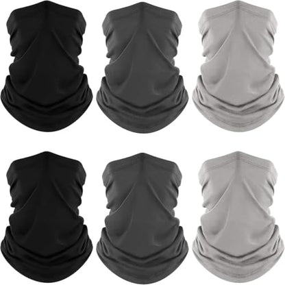 Neck Gaiter 6 Pack UV Protection Cooling Hiking Face Cover MenWomen - color: Multicoloured 08