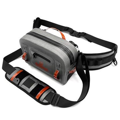 Lehigh Crossing, Waterproof Fishing Waist Pack, Fly Fishing Fanny Pack, Submersible Lumbar Pack (Grey) - color: Grey