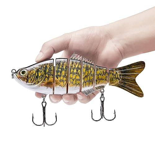 Large Multi Jointed Fishing Lures Bait,Big Giant Fishing Bass Lures,Crankbaits Swimbaits with Treble Hook - color: A2-7.87",4oz