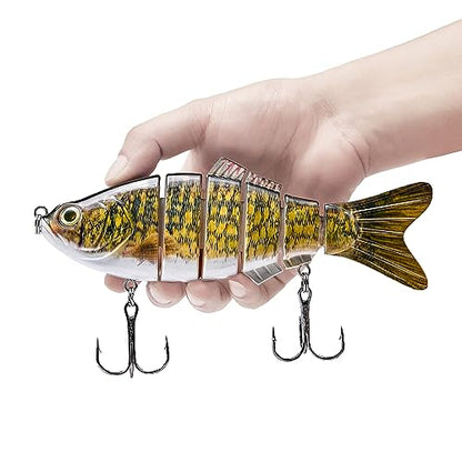 Large Multi Jointed Fishing Lures Bait,Big Giant Fishing Bass Lures,Crankbaits Swimbaits with Treble Hook - color: A2-7.87",4oz