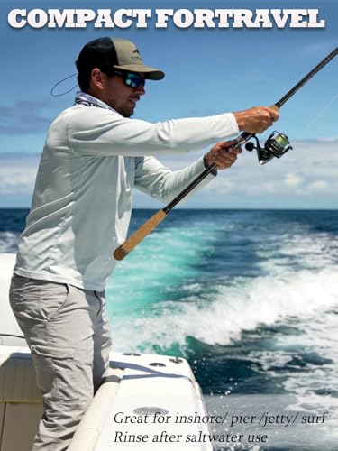 Jenseits Carbon Fiber Fishing Rod Series (6-12 Ft), Spinning & Casting Rods with Stainless Steel Ceramic Guides, Fast Action Fishing Pole for Bass, Trout, Walleye & Surf Fishing - size: 9'0"-Heavy-Fast-Black, style: Spinning