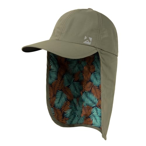 TOP-EX L/XL/XXL UV50+ Waterproof Neck Flap Baseball Sun Cap - color: Army Palm, size: Medium-Large