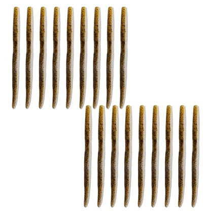 Soft Plastic Worms for Bass Fishing 20pcs FS/RE-09 | Salted ,Soft Plastic ,Fishing Lures ,with Hook Slot ,5.31in ,Saltwater Freshwater ,Bass Baits - color: Color C