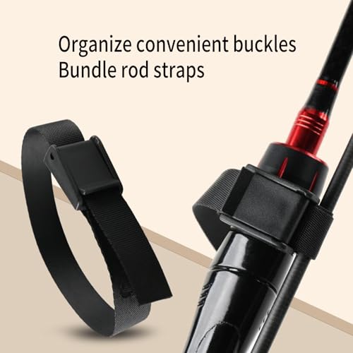 2Pcs Fishing Rod Tie Holder Strap Reusable Tie Belts Strap Fishing Tackle Wrap Band Rod Holder Fastener Cable Cord