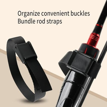 2Pcs Fishing Rod Tie Holder Strap Reusable Tie Belts Strap Fishing Tackle Wrap Band Rod Holder Fastener Cable Cord