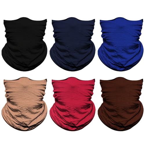 Venswell Neck Gaiter Face Mask Men Women,Seamless Bandana Rave Face Cover Scarf Mask,Balaclava,Headband, Head Wrap,Headwear - color: A-women Solid 2