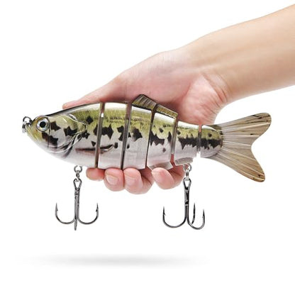 Large Multi Jointed Fishing Lures Bait,Big Giant Fishing Bass Lures,Crankbaits Swimbaits with Treble Hook - color: A11-7.87",4oz
