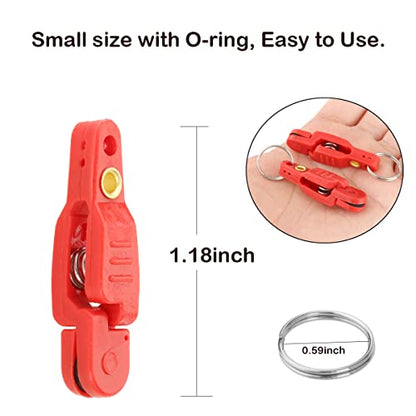 4Pcs Heavy Tension Snap Release Clips Lead Line Clip with Key Ring for Weight Planer Board Kites Downrigger Trolling Fishing - color: Red