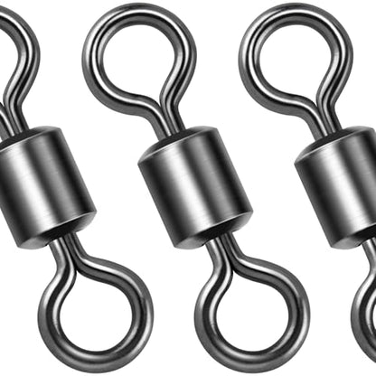 Dr.Fish Barrel Fishing Swivels, Available from #12-#12/0, Stainless Swivels Fishing Tackle Saltwater, Freshwater, Leader/Line/Lure Connector - size: #10(0.35")-31LB-50 Pack
