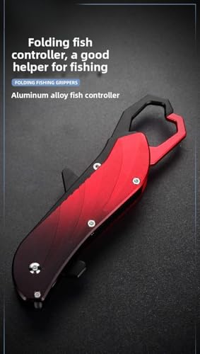 Multifunctional Folding Aluminum Alloy Fish Lip Gripper, Stainless Steel Jaws, Non-Slip Handle, Seawater Corrosion Resistant, Oxford Packaging, Men's High-end Gift