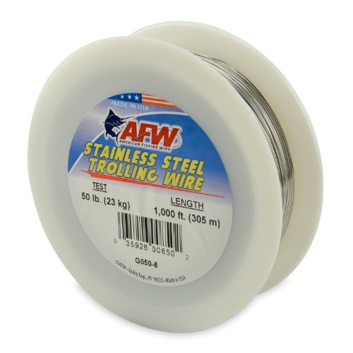 American Fishing Wire Stainless Steel Trolling Wire (Single Strand) - size: 1000 Feet, 50 Pound Test