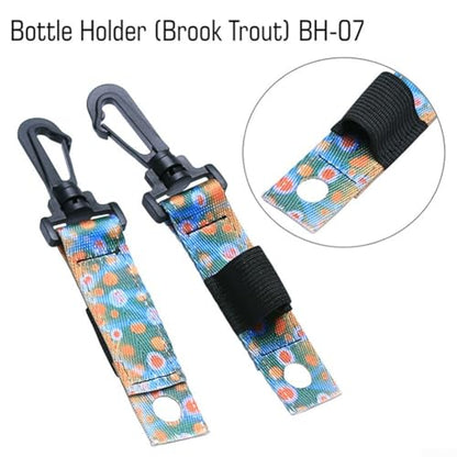 2 Pack Fly Fishing Floatant Bottle Holder With Karabiner Clip Nylon Webbing Sinkant Pouch For Waistcoat Or Jacket Brook Trout Design