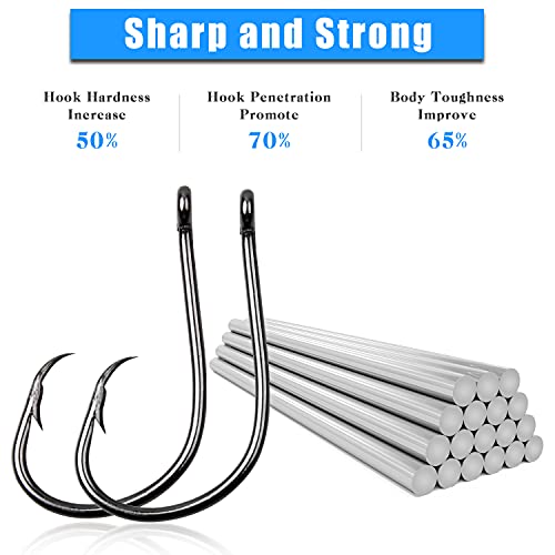Inline Circle Hooks Saltwater, 100pcs Saltwater Fishing Hooks High Carbon Steel Fish Hook Straight Eye Octopus Hook for Catfish - size: 100PCS 3/0