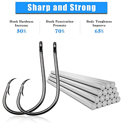 Inline Circle Hooks Saltwater, 100pcs Saltwater Fishing Hooks High Carbon Steel Fish Hook Straight Eye Octopus Hook for Catfish - size: 100PCS 1/0