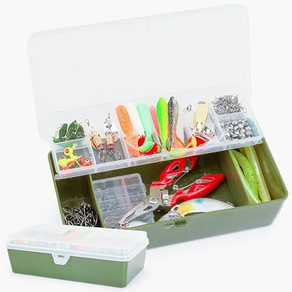 TCMBY 236Pcs Fishing Lures Tackle Box with Tackle Included, Crankbaits, Spoon, Hooks, Weights & Accessories, Casting Fishing Gear for Bass, Trout