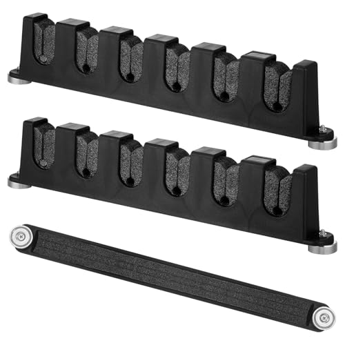 Seenelling 2 Pcs Magnetic Fishing Rod Holder for Car Fishing Pole Rack Vertical Rod Storage Holders for Truck Bed Boat Wall Garage Door - color: Gray, size: 6 Rods