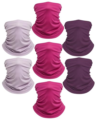 Xeoxarel Neck Gaiter, 7 Pack Cooling UV Protection, Bandana Face Mask Scarf for Men and Women - color: 3 Pink, 2 Lavender, 2 Purple