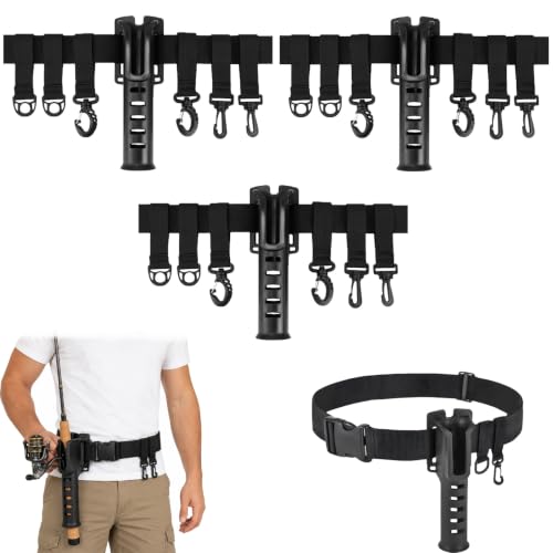 Fishing Rod Holder Belt Set, 2026 New 360° Rotatable Lightweight Fly Fishing Rod Holder, for Spinner and Casting Rods Hands-Free Gear Carrier for Men Women - color: 3 Sets