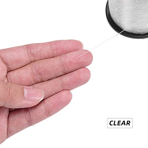 SF Monofilament Fishing Line Premium Spool X-Strong Mono Nylon Material Leader Line for Saltwater Freshwater 8/10/12/15/20/25/30/40/50/60/80/100LB - color: Clear, size: 40LB/0.024in/370Yds