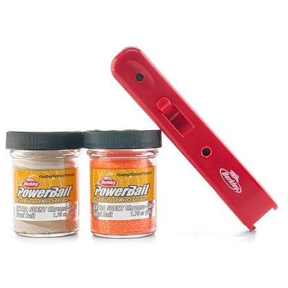 Berkley PowerBait Trout Fishing Dough Bait - color: Mallow Glow Red Fleck & Orange Glitter Multipack