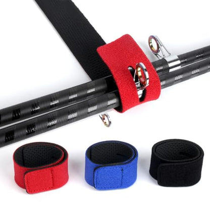 HUIOP 6pcs Fishing Rod Straps Fishing Pole Wrap Band Elastic Fishing Rod Holder Belts - color: Multicolor, size: 6pcs