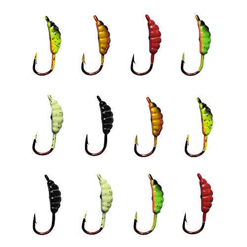 Ice Fishing Jigs Fishing Bait Jigging Lures Kit Winter Metal Lures - color: 0.86inch/0.06oz-12pcs