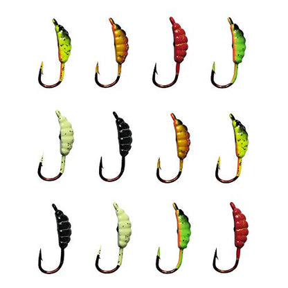 Ice Fishing Jigs Fishing Bait Jigging Lures Kit Winter Metal Lures - color: 0.86inch/0.06oz-12pcs
