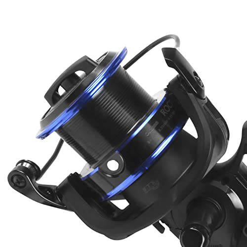 Okuma Rockaway Graphite Body Surf Spinning Reel - size: RBF-8000; 305yds-20lb, 5.3;1, style: Baitfeeder