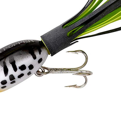 Arbogast Hula Popper Topwater Bass Fishing Lure - color: Coach Dog, size: 1 1/4 in, 3/16 oz