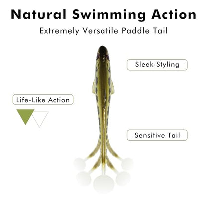 TRUSCEND Shadtale Easy Catch Soft Fishing Lures with BKK Hooks - Trembly Sinking and Vibrating Swim for More Bites, Pre-Rigged Swimbaits for Bass, Trout, Crappie, Walleye, Freshwater Saltwater Fishing - color: 6",2oz