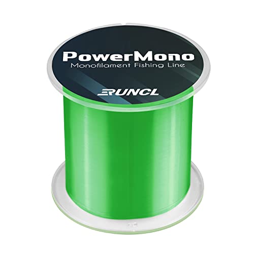 RUNCL PowerMono Fishing Line, Ice Monofilament Fishing Line 300/500/1000Yds - Ultimate Strength, Shock Absorber, Suspend in Water, Knot Friendly 3-35LB, Low & High-Vis Available, Gift Decoration - color: Green, size: 4LB（1000Yards）