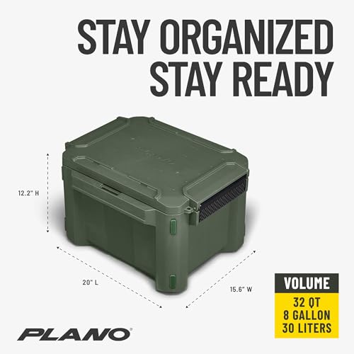 Plano GoNow Field Box, Waterproof Fishing Gear Storage, Outdoor Utility Container with Tray & Dividers for Tackle, Tools & Boat Use, Small, Olive Drab - color: Olive Drab - SM, style: Utility Box
