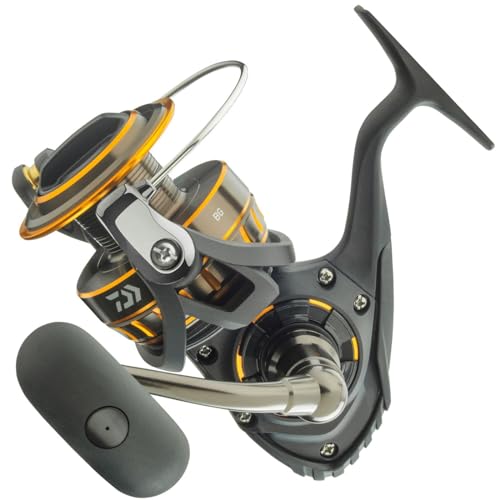 Daiwa BG4000 BG Saltwater Spinning Reel, 4000, 5.7: 1 Gear Ratio, 6+1 Bearings, 39.90" Retrieve Rate, 17.60 lb Max Drag, black/gold