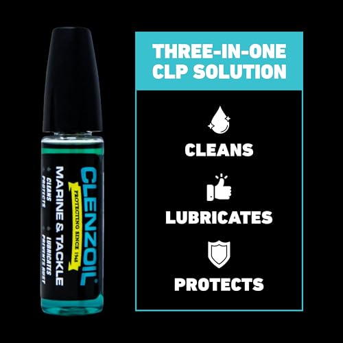 CLENZOIL Marine & Tackle - Fishing Gear Oil Lubricant - for Fish Care Reels, Boat Motors, Downriggers & More - Easily Oils Applicator - size: 0.5 oz Needle Oiler