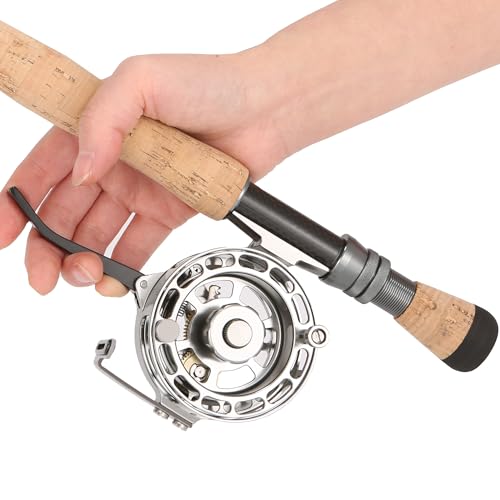 Semi-Automatic Fly Fishing Reel, Quick Line Retrieval, Adjustable Drag, Quick Spool Removal, for Freshwater Lake Stream Pond Fishing, CNC Machined Aluminum