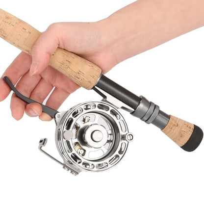 Semi-Automatic Fly Fishing Reel, Quick Line Retrieval, Adjustable Drag, Quick Spool Removal, for Freshwater Lake Stream Pond Fishing, CNC Machined Aluminum
