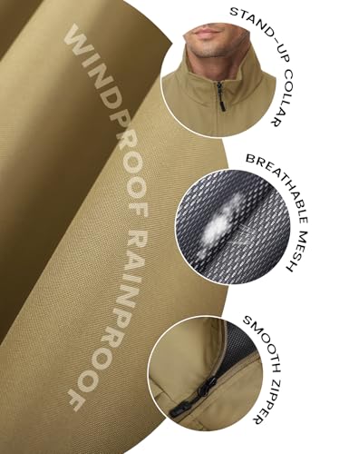 Eisctnd Mens Lightweight Quick Dry Vest Sleeveless Outdwear Utility Jacket | Utility Sleeveless Vest with Multi Pockets, Outerwear Hiking Fishing Photography Camping Travel Outdoor - color: Khaki, size: X-Large