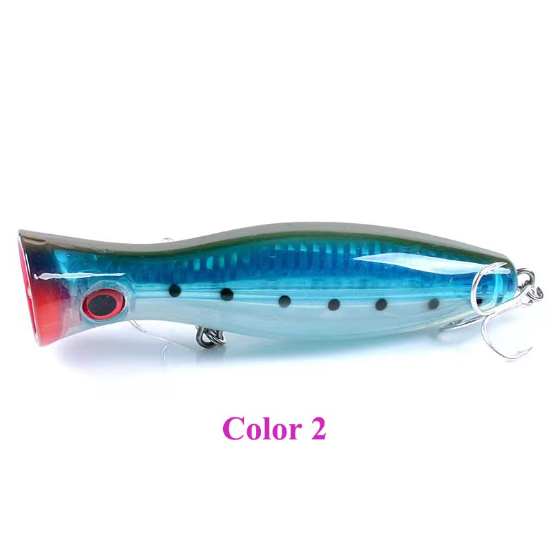 3Pcs Hard Topwater Popper Saltwater Fishing Lures Set,as Large Long Casting Poppers Lure for Bass Salmon Trout Walleye Redfish 38